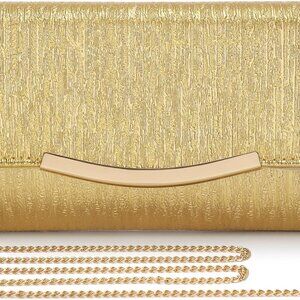 Stylish Gold Glitter Evening Clutch Bag Perfect for Weddings & Celebrations